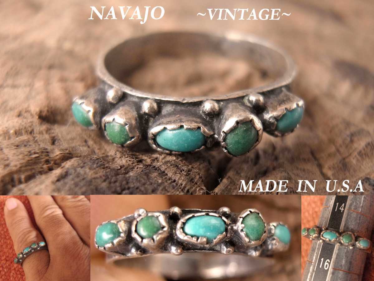 40s 50s ビンテージ NAVAJO ナバホ Fred Harvey ターコイズ RING スネークアイ USA アメリカ製 vintage インディアンジュエリー _画像1