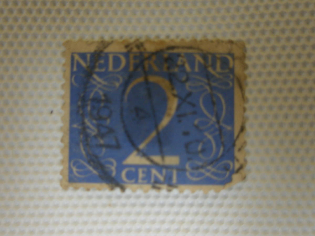 外国切手 使用済 単片 オランダ切手 ⑧ 2c ヒンジ跡_画像4
