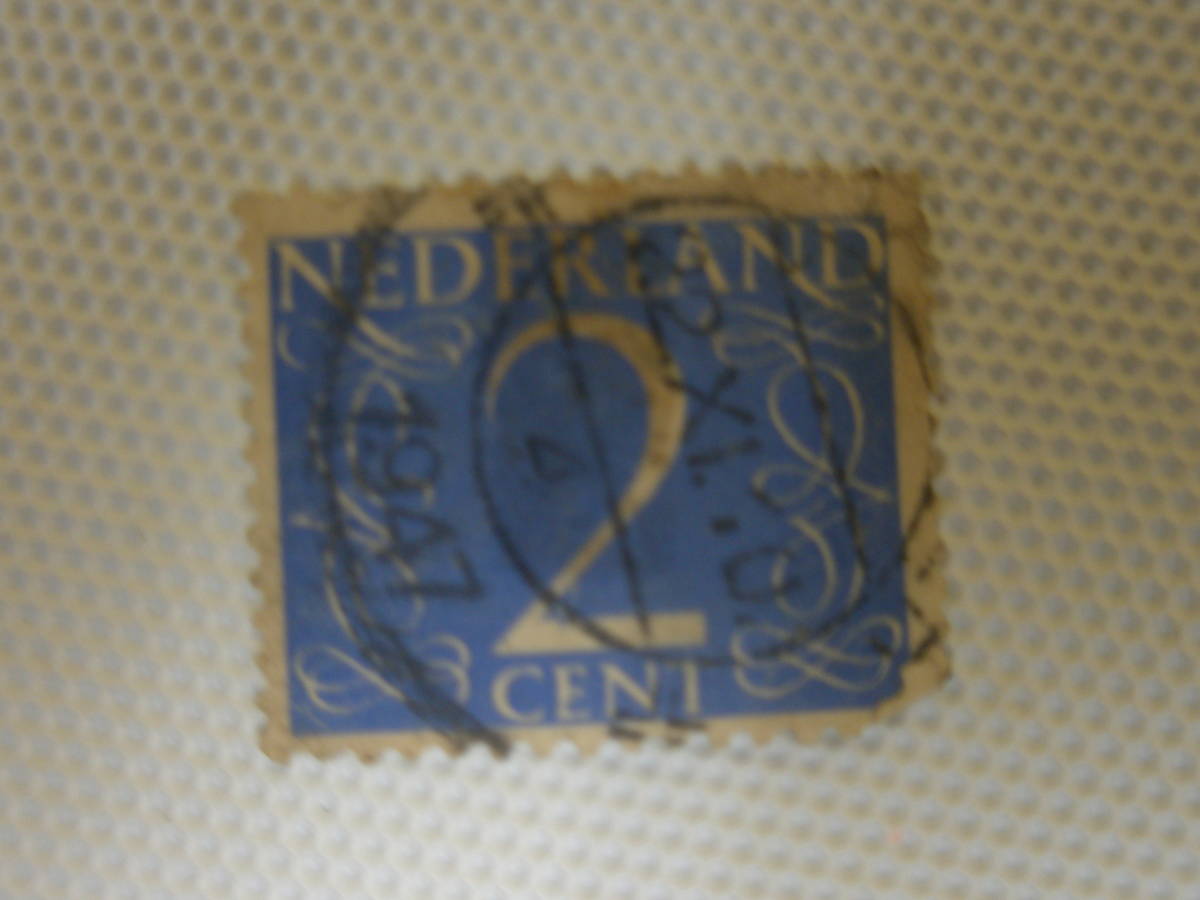 外国切手 使用済 単片 オランダ切手 ⑧ 2c ヒンジ跡_画像6