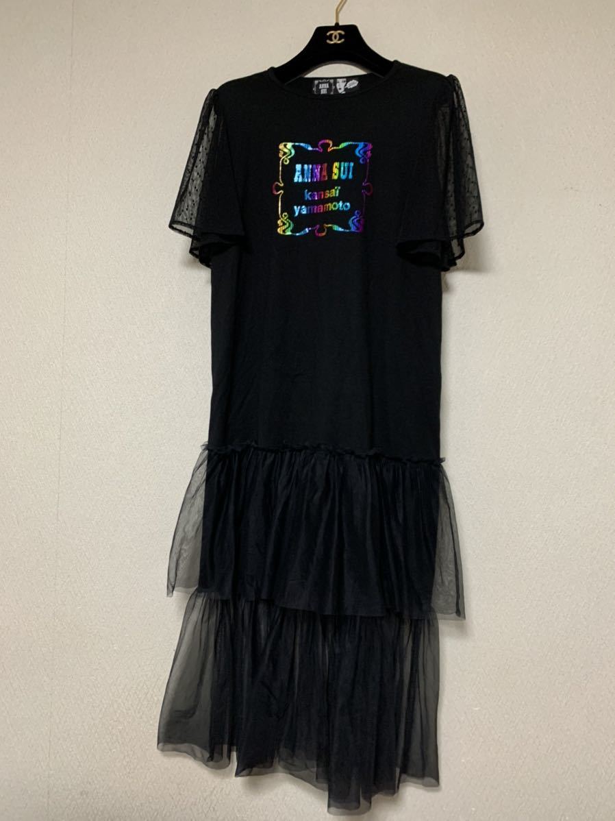【ラッピング不可】 ANNA SUI アナスイ 山本寛斎 コラボ★チュールワンピース★限定品★ブラック/ ワンピース 【ラッピング不可】 ANNA SUI アナスイ 山本寛斎 コラボ★チュールワンピース★限定品★ブラック/ ワンピース
