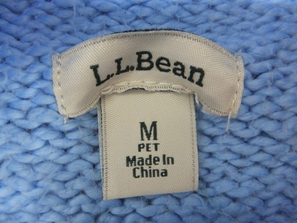L.L.Bean エルエルビーン メンズ コットンニットセーター ジップジャケット M 水色_画像2