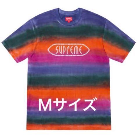 送料無料 M supreme rainbow stripe tee 19SS orange シュプリーム レインボー ボーダー Tシャツ box logo ボックスロゴ ステッカー 新品の画像1