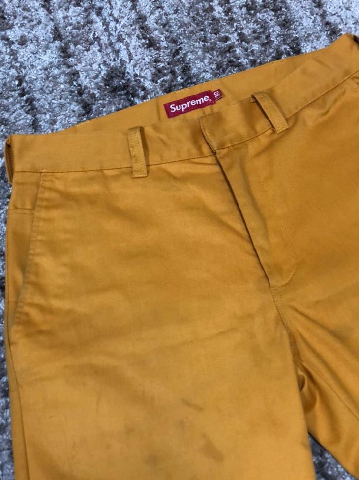 送料無料 30 Mustard supreme work pant gold yellow 18ss シュプリーム ワークパンツ マスタード イエロー ゴールド 黄色 S _画像4