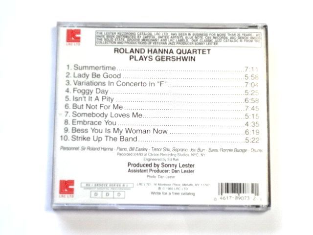 輸入盤 CD【CDC9073】ローランド・ハナ Roland Hanna Quartet / Plays Gershwin / 送料310円～_画像2