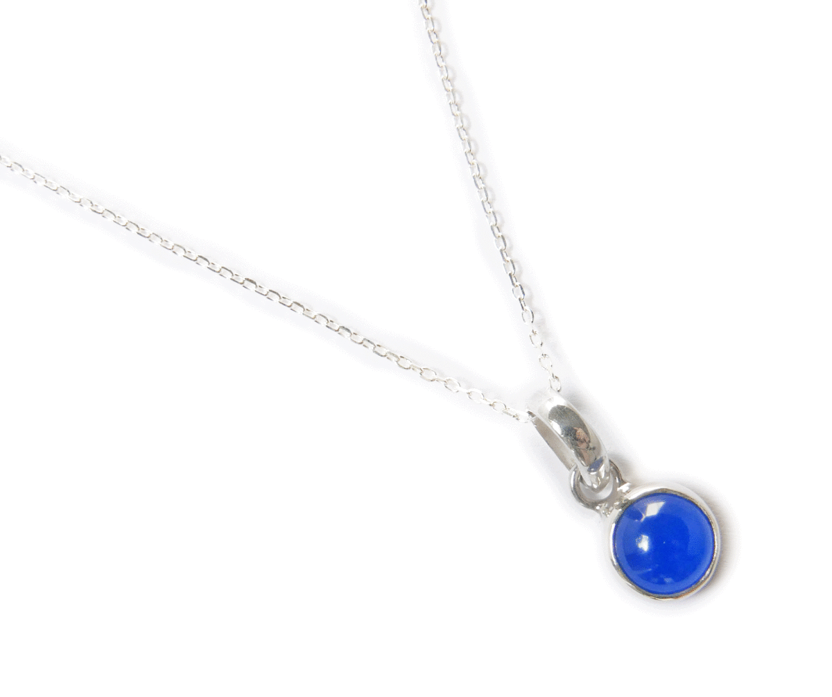 ○[SILVER925]シルバーネックレス（ブルーアゲート（青瑪瑙）/直径9mm）（シルバーチェーン付き）パワーストーンアクセサリー made in BALI