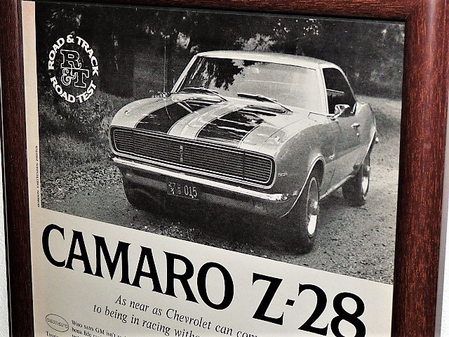 1968年 USA '60s 洋書雑誌記事 額装品 Chevrolet Camaro Z28 シボレー カマロ ( A4サイズ ）_画像2