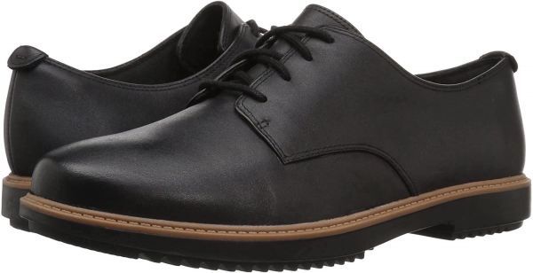 送料無料 Clarks 25.5cm レースアップ オックスフォード レザー ブラック 黒 ローファー フラット オフィス フォーマル ブーツ バレエ R97_画像5