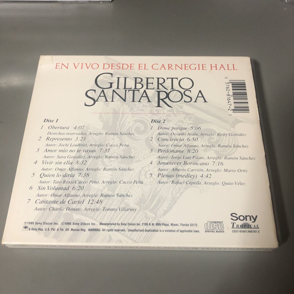 ヒルベルト・サンタ・ローサ　Gilberto Santa Rosa En Vivo Desde El Carnegie Hall USA盤2枚組CD