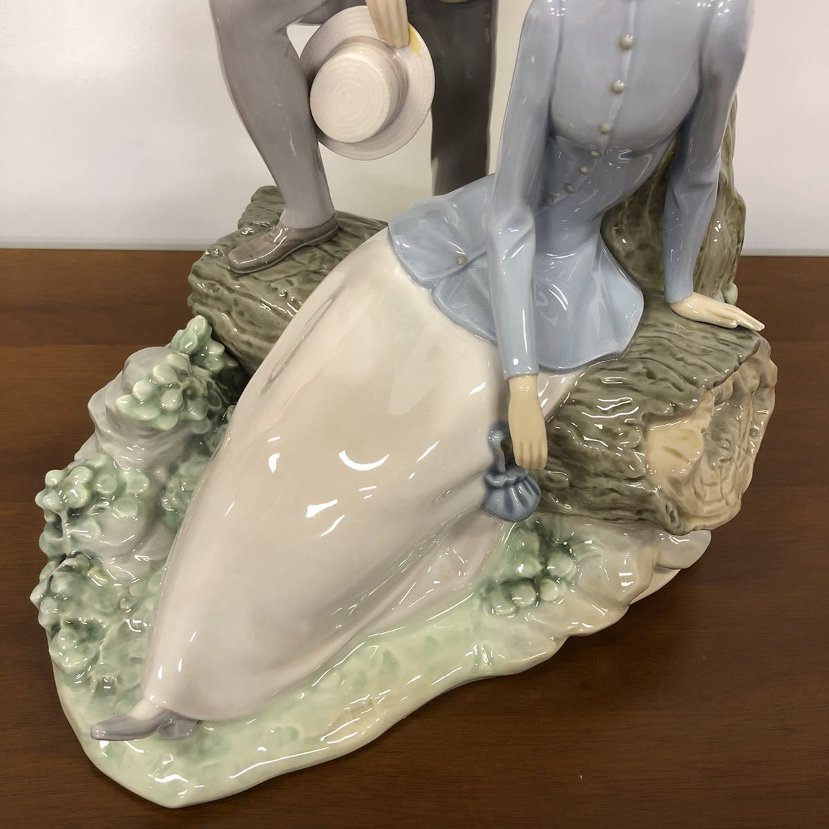 【美品】LLADRO リヤドロ フィギュリン 『見つめ合う紳士と貴婦人』 置物 陶器人形 44cm_画像8