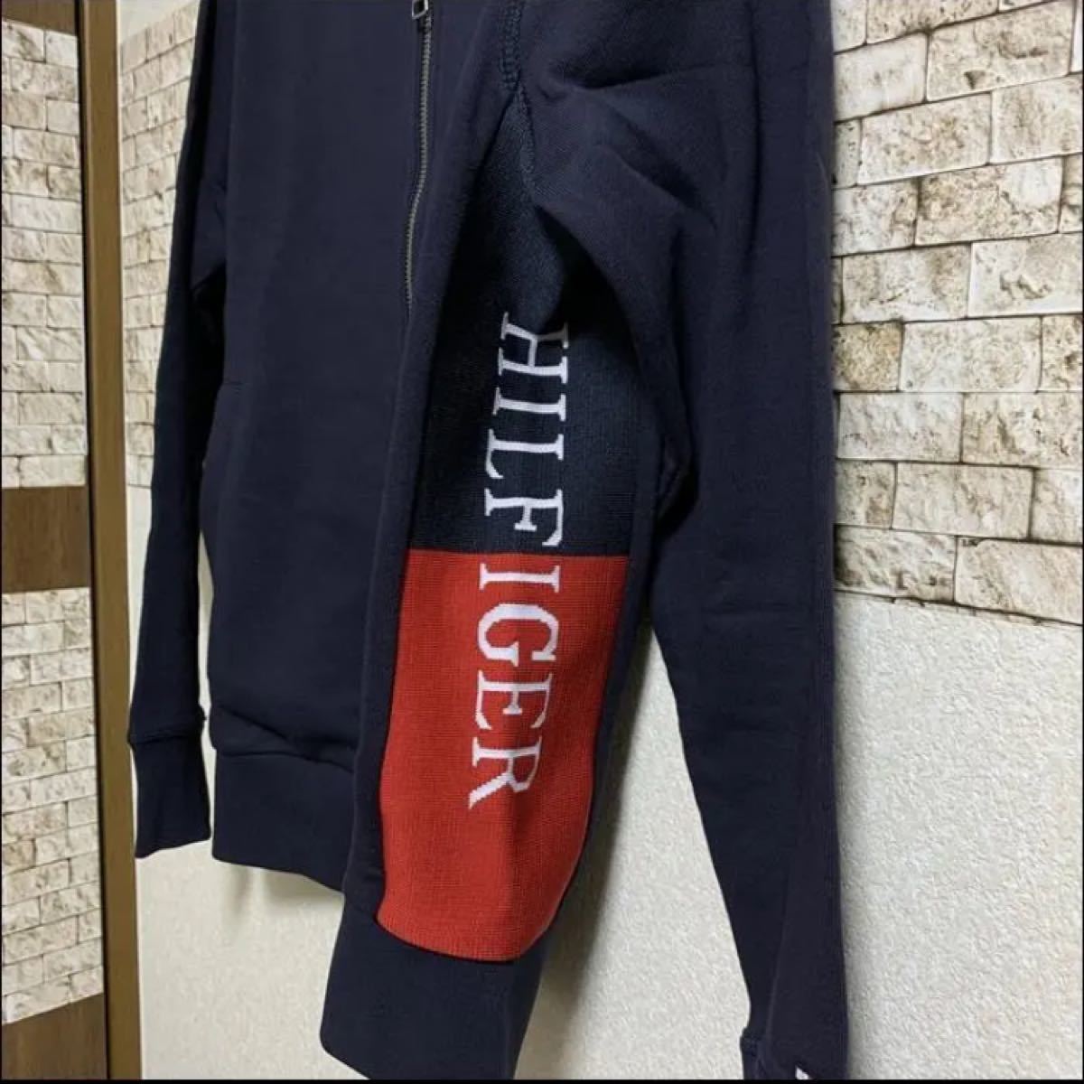 サイドロゴジップアップ カーディガン　ネイビーXL TOMMY HILFIGER