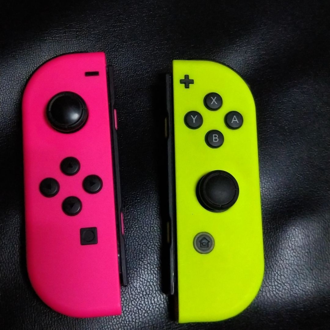 Nintendo Switch ジョイコン ネオングリーン ネオンピンク グリップ 