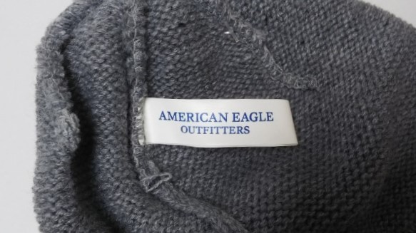 AMERICAN EAGLE OUTFITTERS knit cap gray one Point free size * not yet trying on goods / unused goods / commodity tag attaching /2010 year front after product / rare goods 