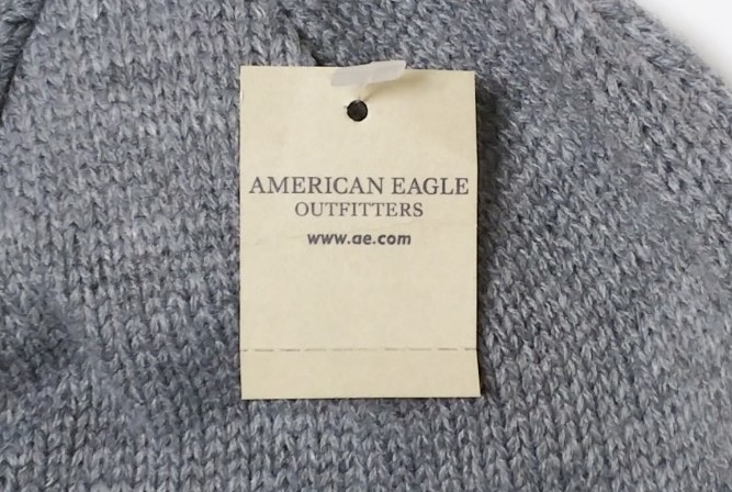 AMERICAN EAGLE OUTFITTERS knit cap gray one Point free size * not yet trying on goods / unused goods / commodity tag attaching /2010 year front after product / rare goods 