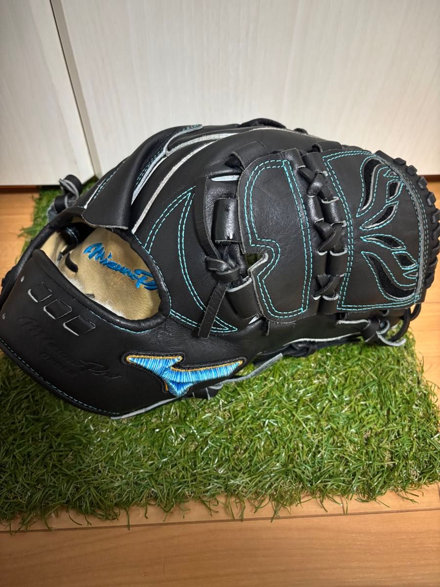 日本製 波賀ジャパン ミズノプロ ダイバーシティブルー 投手 オーダーグラブ 日本製 波賀ジャパン ミズノプロ ダイバーシティブルー 投手