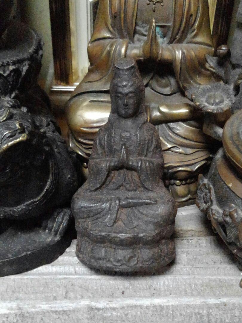 * free shipping * warehouse ..*. sound sama seat image height 105mm *200912 J3.. sound bodhisattva Buddhist image copper image antique old . antique retro 