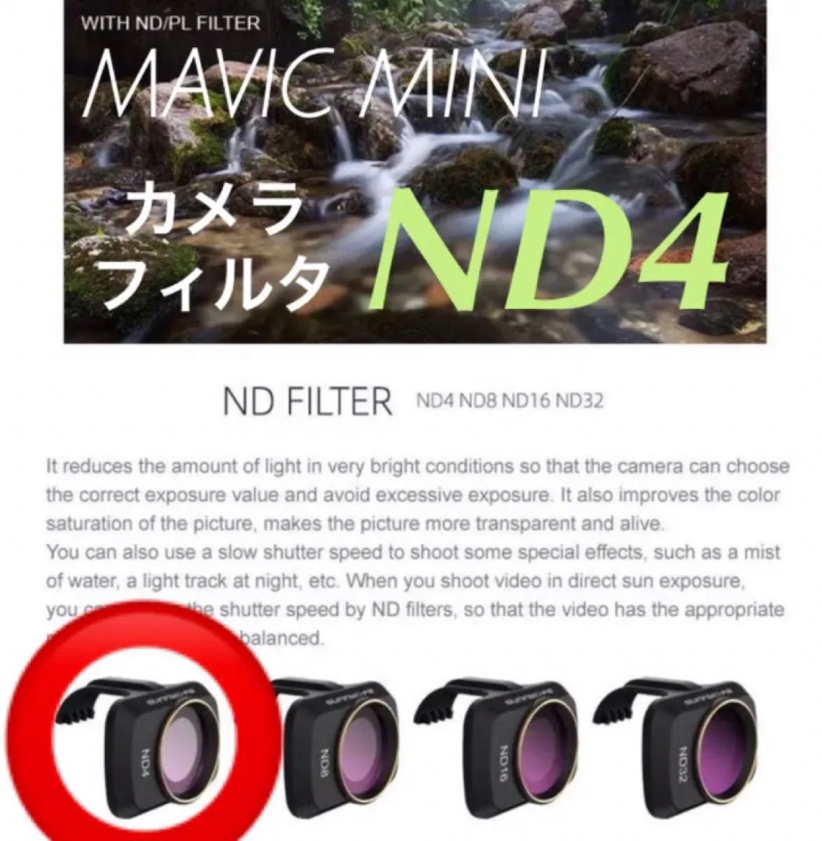 DJI Mavic Mini用レンズフィルター  ND4
