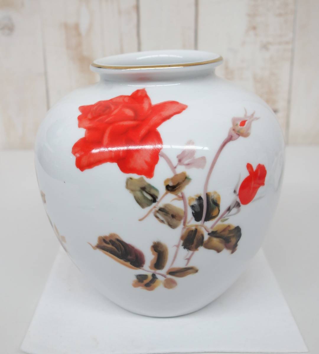 レトロ コレクション ＊オールドノリタケ NORITAKE ＊RC 日本陶器會社 NIPPON TOKI KAISYA ＊花瓶 花器 花立 ＊薔薇文  縁金彩