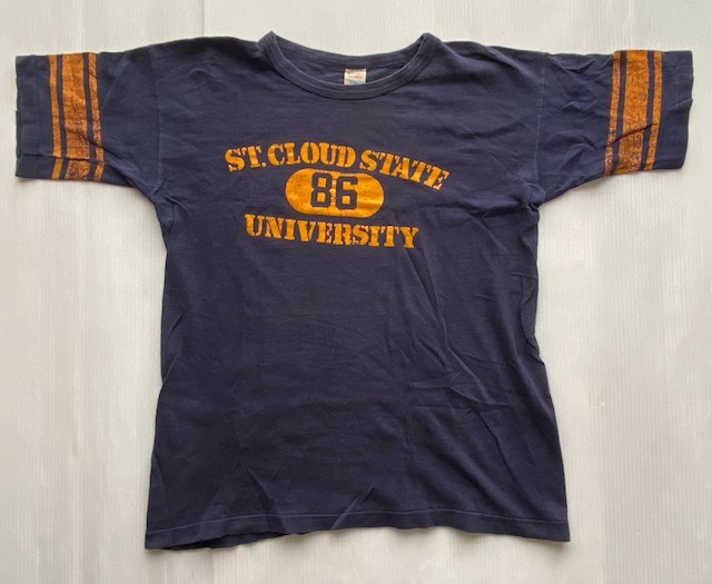 80s USA製 ビンテージ Champion チャンピオン トリコタグ ST.COLOUD Univ セント・クラウド州立大学 フットボール Tシャツ　X-LARGE