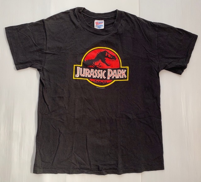 90s '93 USA製 オリジナル　ビンテージ Tシャツ　1作目！　JURASSIC PARK ジュラシックパーク　LARGE　映画 / Hanes ヘインズ_画像1