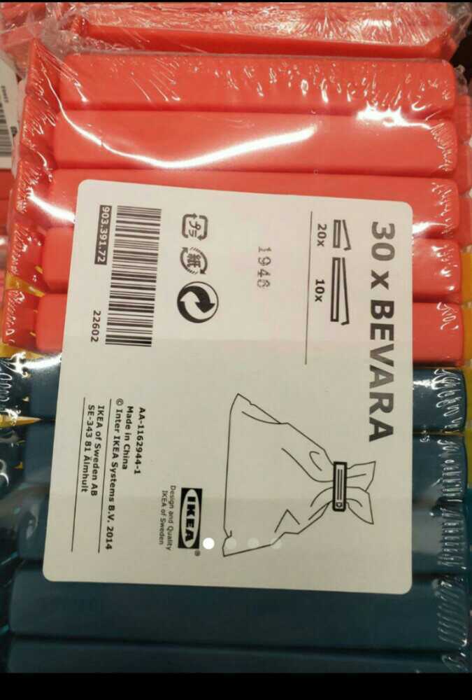 イケア【IKEA】BEVARA袋止めクリップ☆30個セット＊お菓子に蓋ができて便利