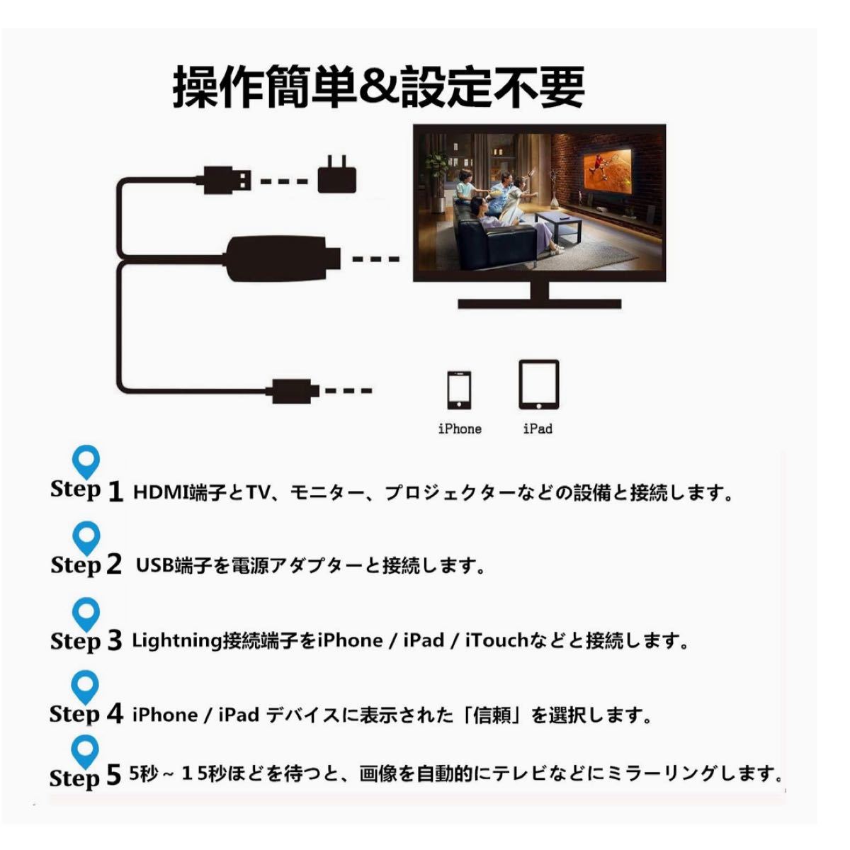 HDMIケーブル　Digital AV変換アダプタ iPhone