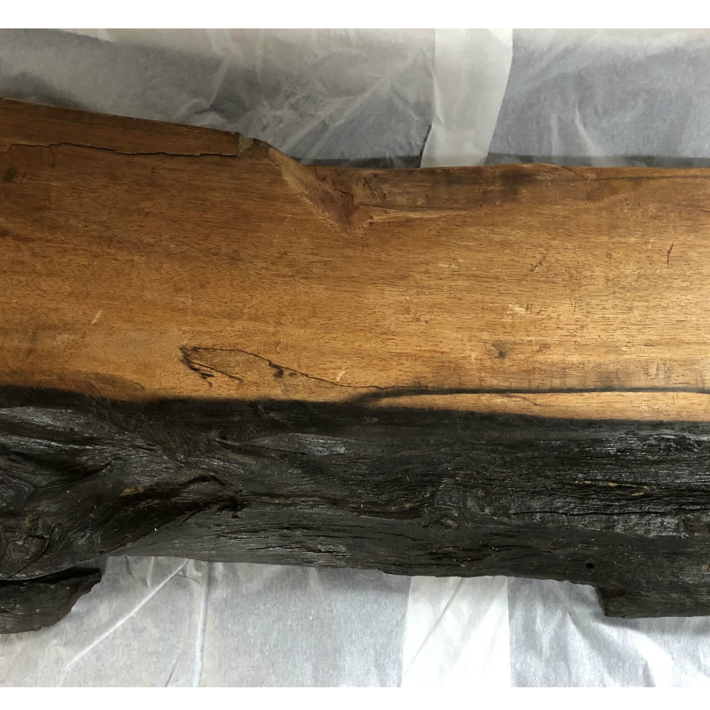 ○c954 黒柿古材板長さ90cm 厚み8cm 古材老木クロガキ台敷板花台盆栽台