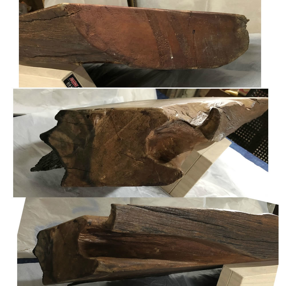 ○c954 黒柿古材板長さ90cm 厚み8cm 古材老木クロガキ台敷板花台盆栽台