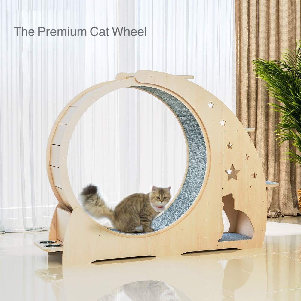 超豪華 キャットホイール 猫用ルームランナー 家 おうち 遊び場 多機能 キャットハウス ランニングマシン The Premium Cat Wheel