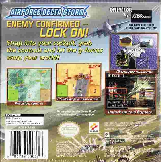 送料無料 ● AirForce Delta Storm ● エアフォースデルタ 海外版 GBA / ニンテンドーDS 任天堂 KONAMI コナミ ※日本のGBA/DSでも遊べます