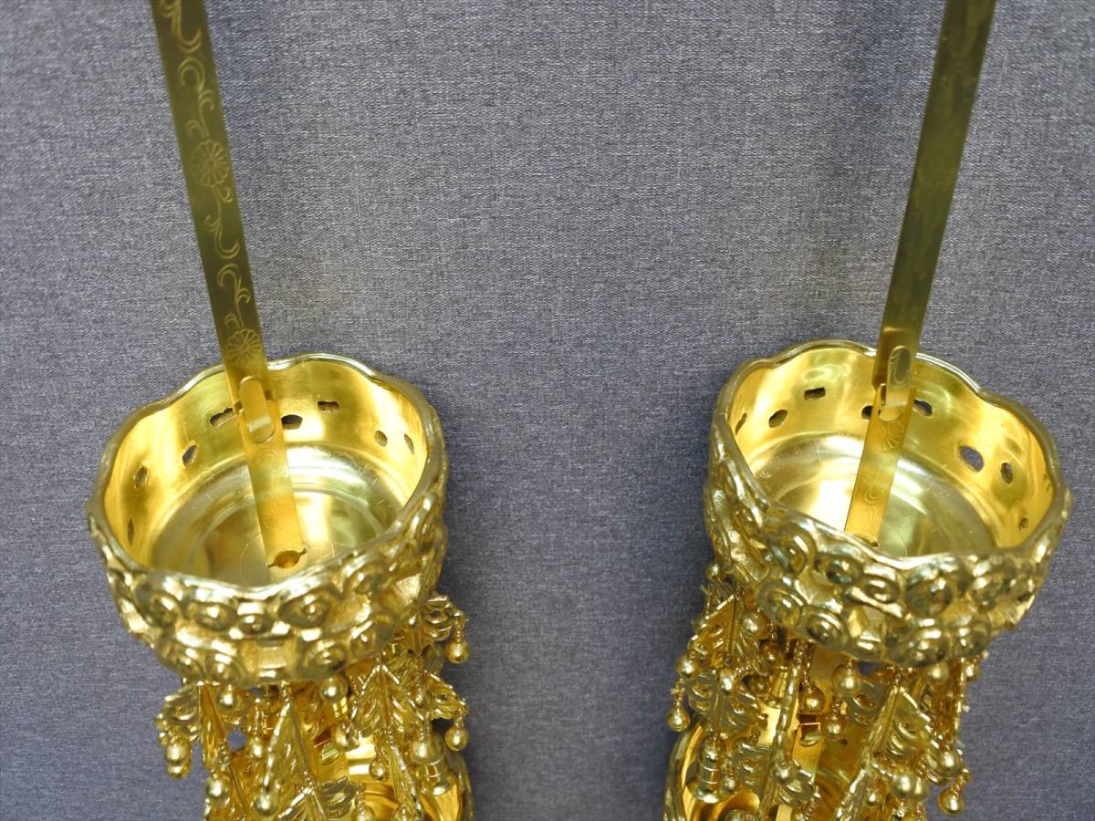 注 未使用保管品 二重5段8下り瓔珞 3号 本金箔 仏具(200911ウ4)618