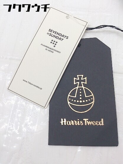 ◇ ●新品● ◎ Harris Tweed タグ付 肩ツイード ウール100％ 長袖 ニット セーター サイズM カーキ レディース_画像7