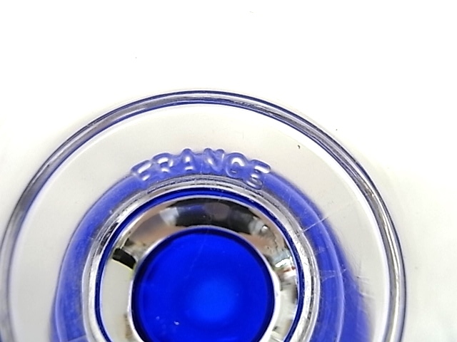 e4503　ガラス製　フラワーベース　花瓶　France　luminarc　ブルー　クリア　20.7×6cm_画像6