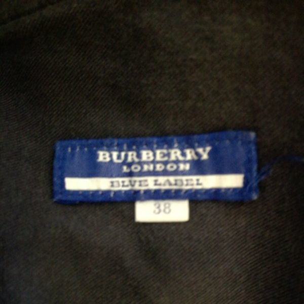 三陽商会タグ日本製 バーバリー ブルーレーベル BURBERRY BLUE LABEL ベルト付きデニムタイトスカート 膝下丈 ノバチェック  size38