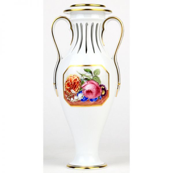 マイセン 創立300年限定芸術作品 Edition Meissner Kunststucke マルコリーニの花 アンポーラ花瓶 デコア サイン入り