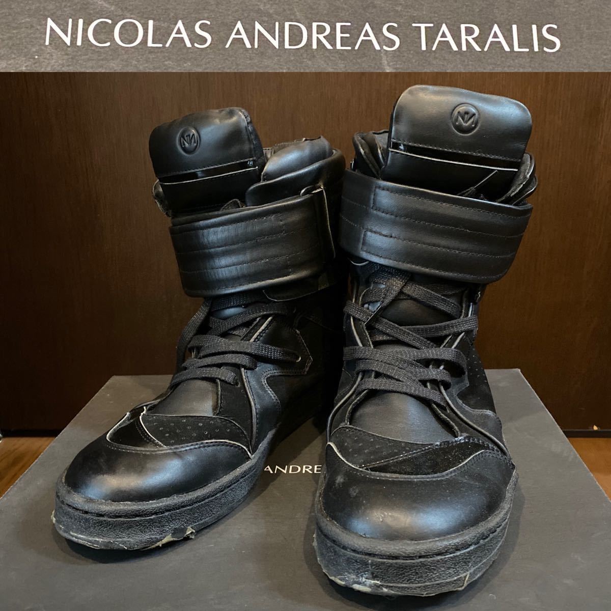 【美品】Nicolas Andreas Taralis ハイカットスニーカー 黒 1
