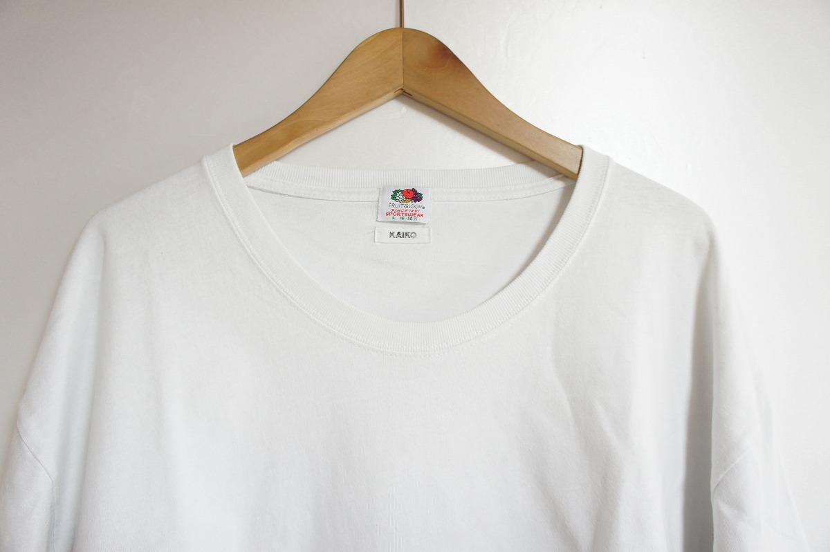 KAIKO カイコー × FRUIT OF THE LOOM OBLONG T-SHIRT オブロング Tシャツ カットソー 白 ホワイト サイズL 817K_画像5