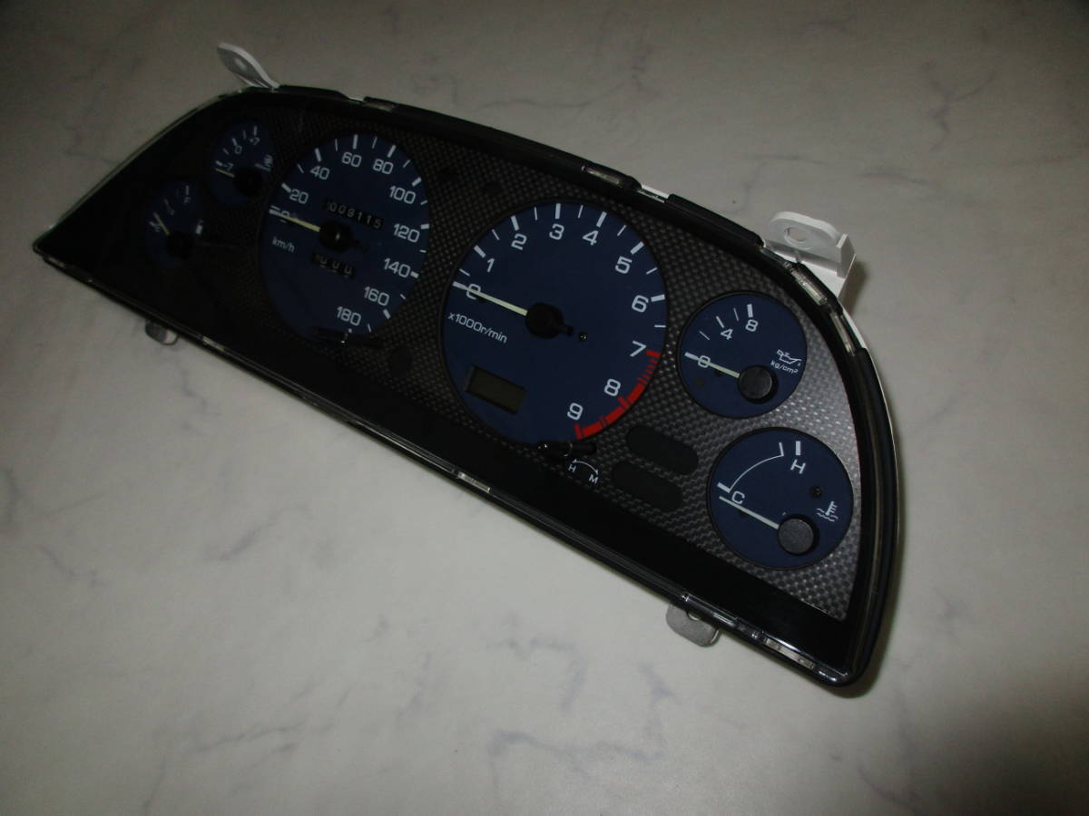 日産 スカイライン R32 GTS-T HCR32 タイプM用 純正メーターASSY 走行距離 9116㎞ 中古実動美品 平織ドライカーボンパネル装着物 GTR GT-R_画像9