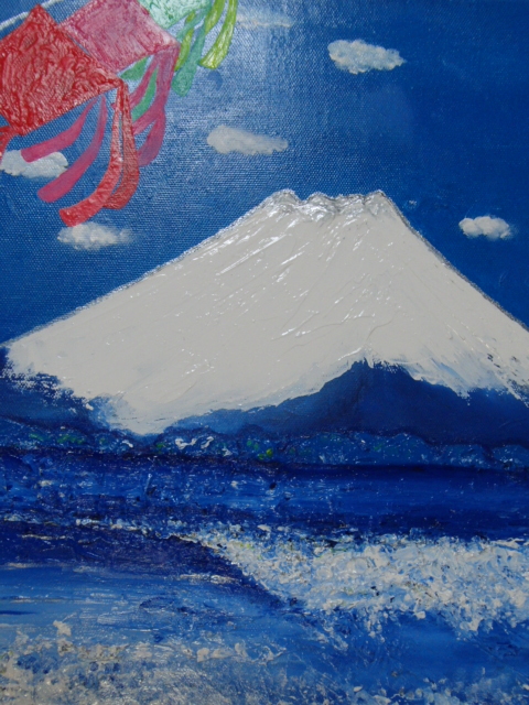 ≪国美協≫、佐藤めみ、『冬の富士山』、油彩画、F6号：40,9×31,8cm、油絵一点物、新品高級油彩額付、直筆サイン・真作保証付_画像2