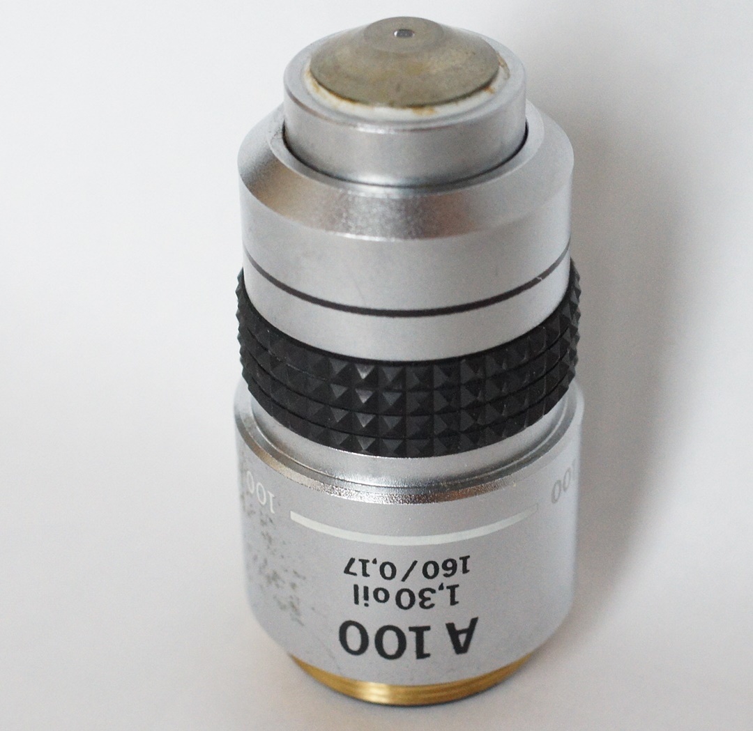 Microscope Japan　品質保証　返品可　オリンパス　Dアクロマート　対物レンズ　A 100 　1.30　 160/- BH2用　中古　Olympus