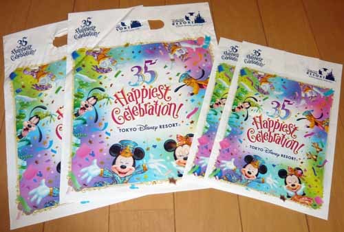 東京ディズニーリゾートＴＤＬ☆ビニール袋☆35周年＆夏祭り　4枚◆Happiest Celebration　♪_画像3