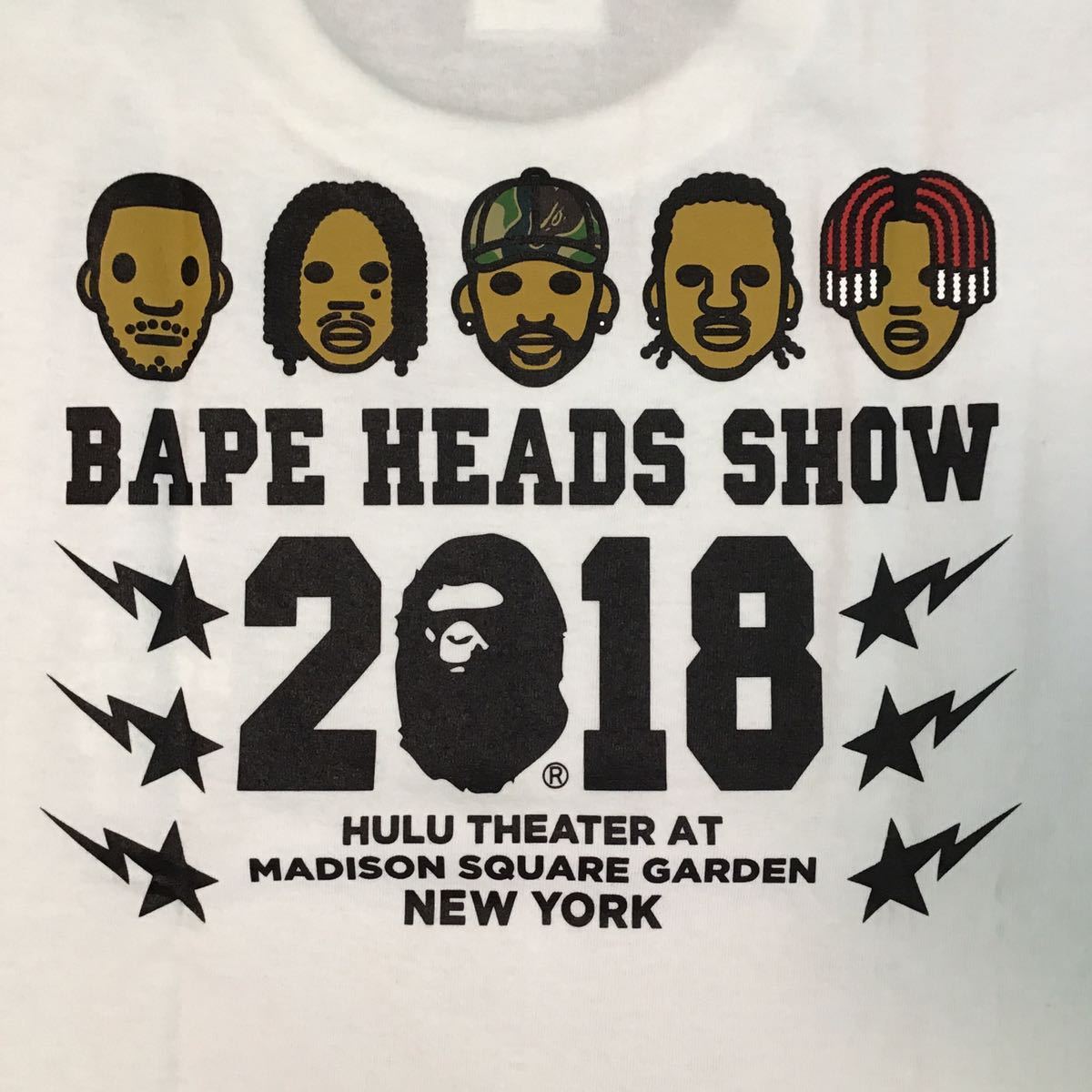★新品★ BAPE HEADS SHOW 2018 Tシャツ Lサイズ a bathing ape Lil Yachty Pusha T Big Sean KID CUDI Wiz Khalifa NYC エイプ ベイプ 215
