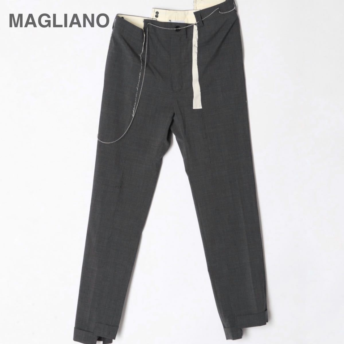 【新品】即決★ マリアーノ MAGLIANO ★スラックス リメイク チェーンベルト グレー イタリア製 モード パンツ ビームス 19FW ストリート