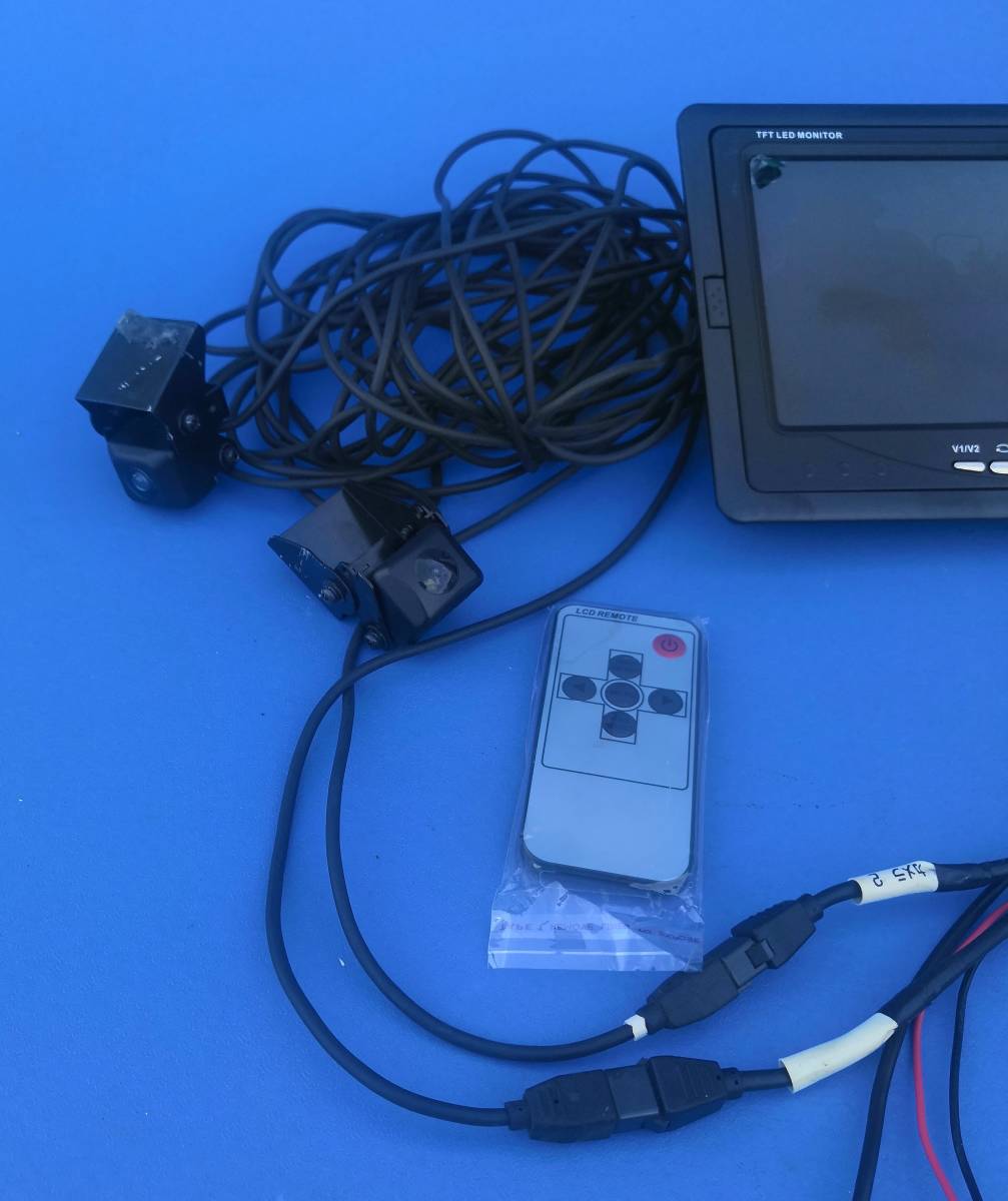  used wide-angle camera .7 -inch color monitor set car loading car. loading load. verification . security camera . power supply DC12V24V combined use postage letter pack post service plus 520 jpy 