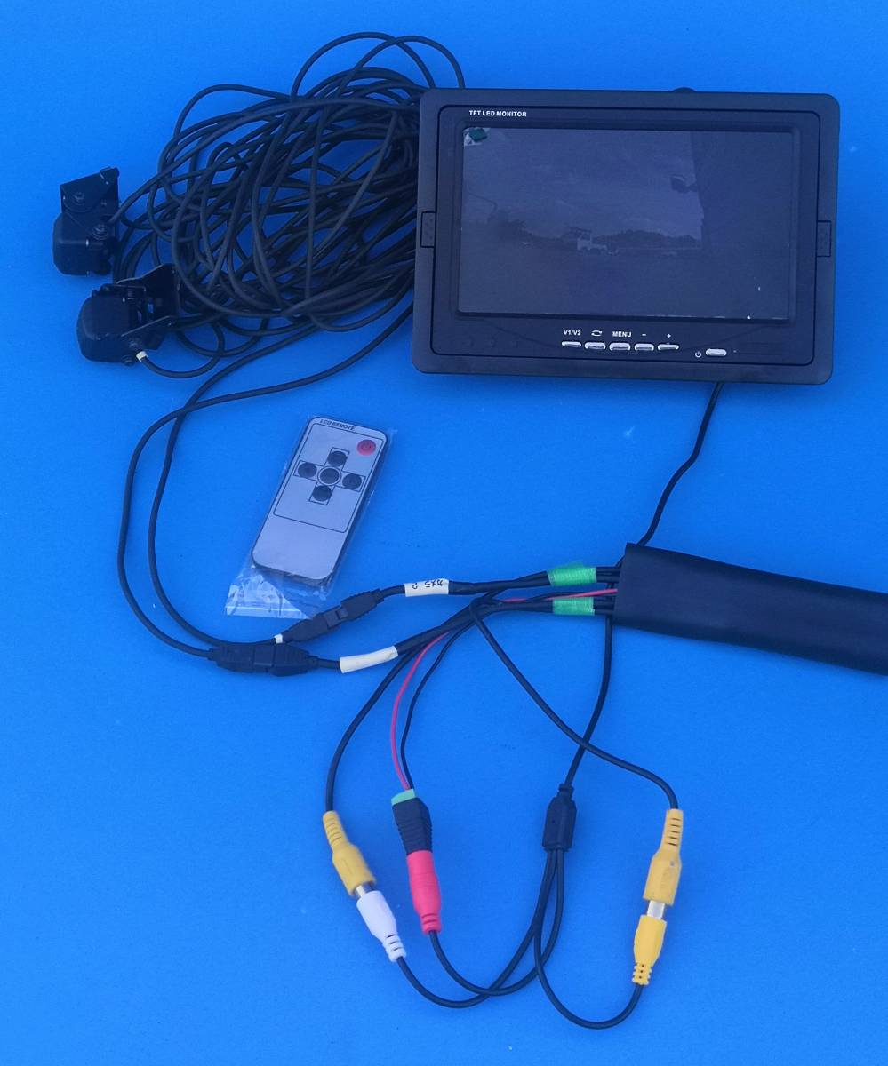  used wide-angle camera .7 -inch color monitor set car loading car. loading load. verification . security camera . power supply DC12V24V combined use postage letter pack post service plus 520 jpy 
