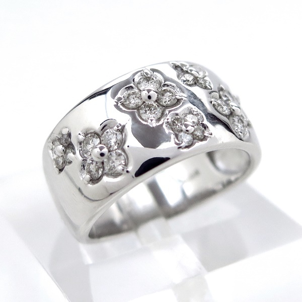 K18WG * white gold ring ring * diamond 0.550ct *11 number 4 month birthstone simple usually using [ used ]/10021370