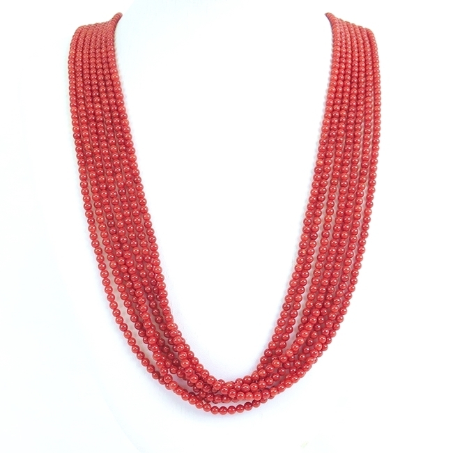 SV * coral chain necklace length 80cm[ used ]/10022019