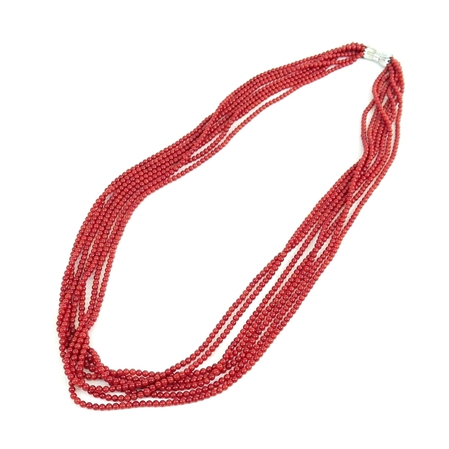 SV * coral chain necklace length 80cm[ used ]/10022019