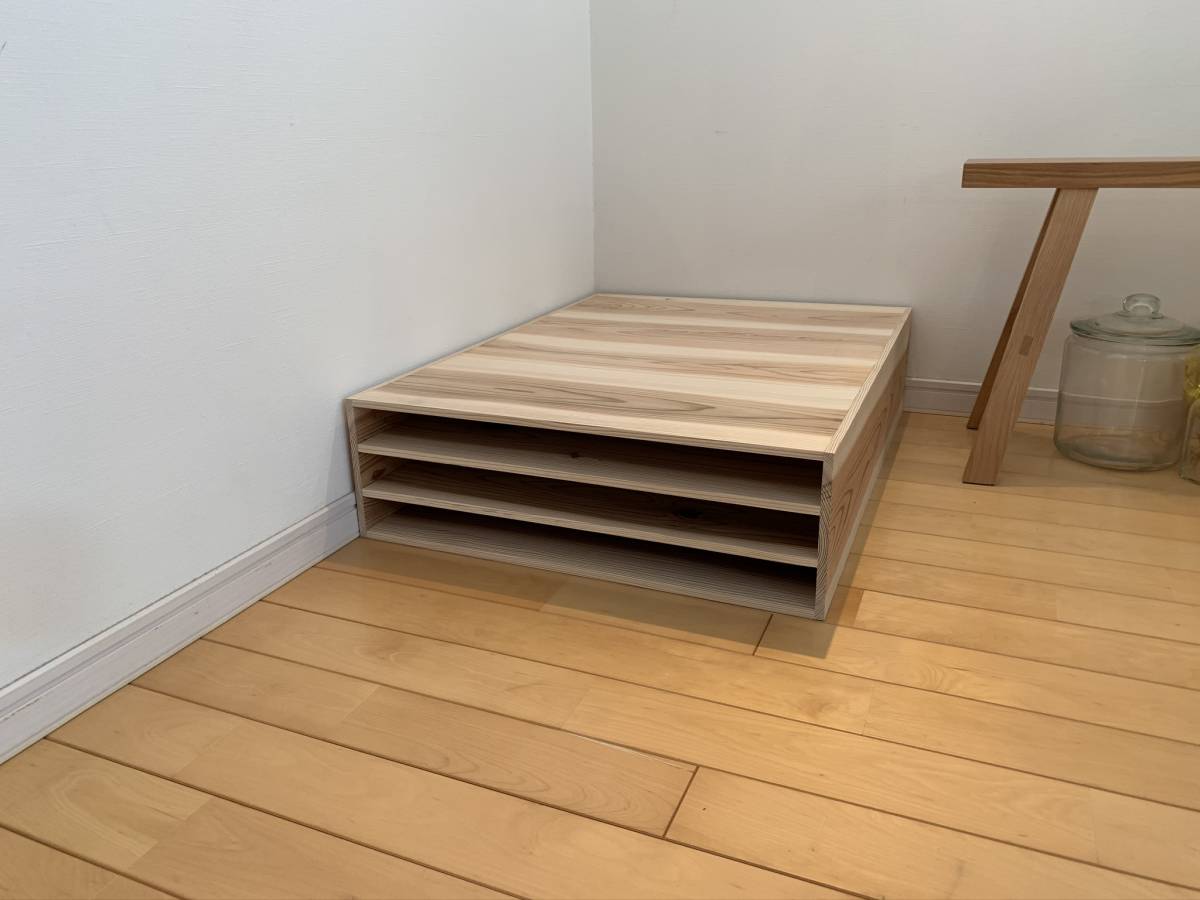 ★サイズ変更可能★A1木製3段書類棚②/無垢材 収納 カントリー ナチュラル 什器 オーダー可能 オーダー可 サイズ変更可