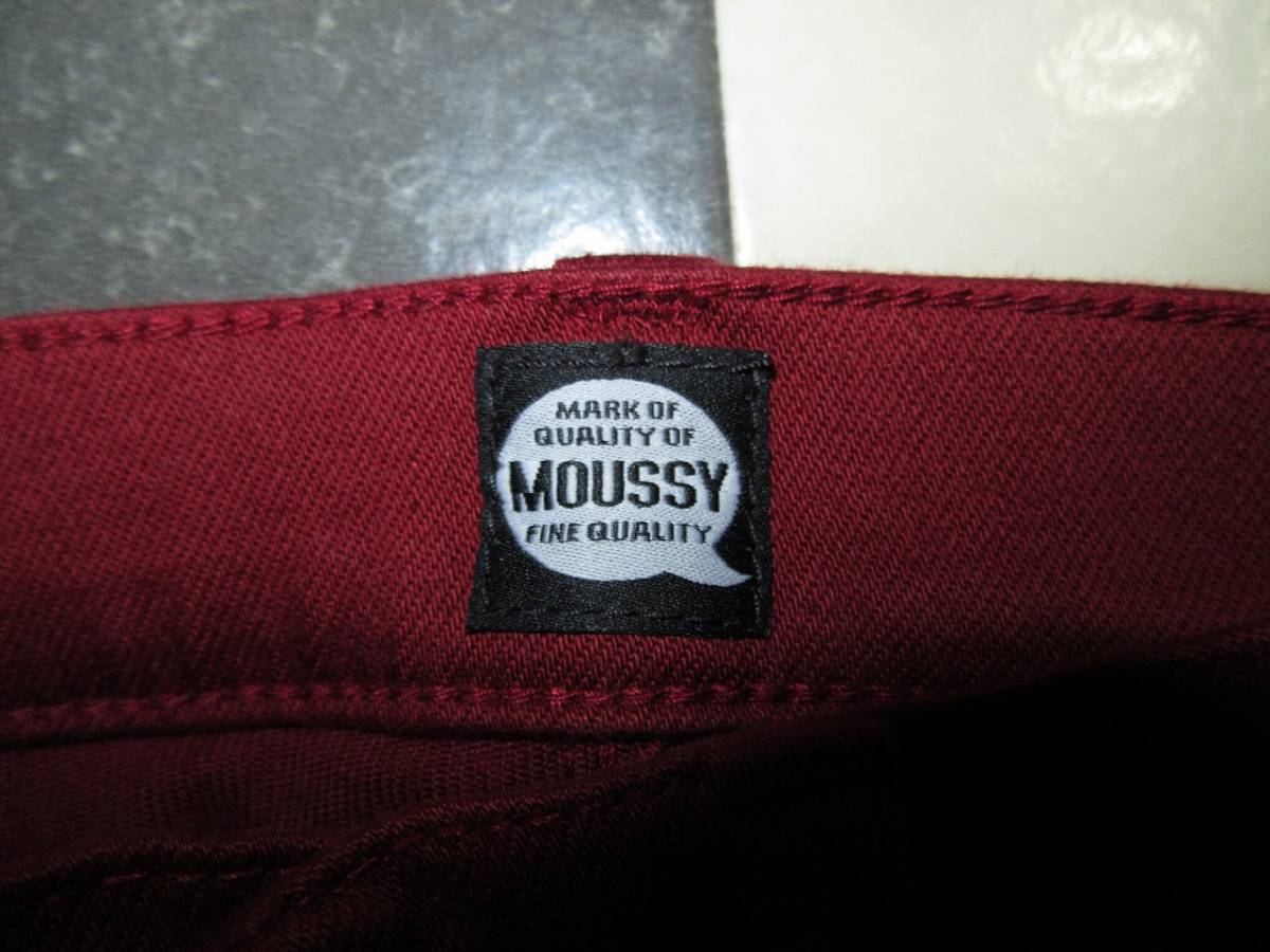 * Moussy /MOUSSY* хорошая вещь 0ka Large . серебристый s обтягивающий брюки темно-красный 