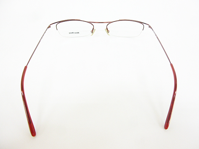 ∞【デッドストック】MIU MIU ミュウミュウ眼鏡メガネフレームMU52CV 49[]18-135 メタルナイロールハーフリムレッドH8  日本代购,买对网